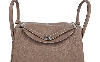 Hermes Lindy 30 Bag Coveted Etoupe Clemence Leather