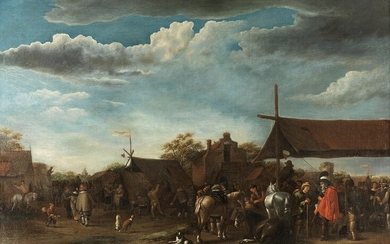 Holländische Schule des 17. Jahrhunderts, MARKTTAG VOR DEN TOREN EINER STADT