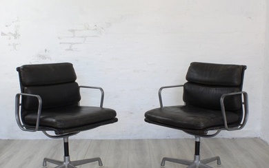 ICF - Charles & Ray Eames - Office chair (2) - EA208 - Leather, Steel