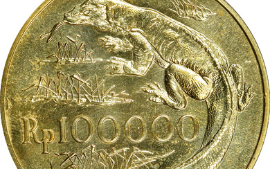 INDONESIA. 100000 Rupiah, 1974. London or Llantrisant Mint. PCGS MS-65.