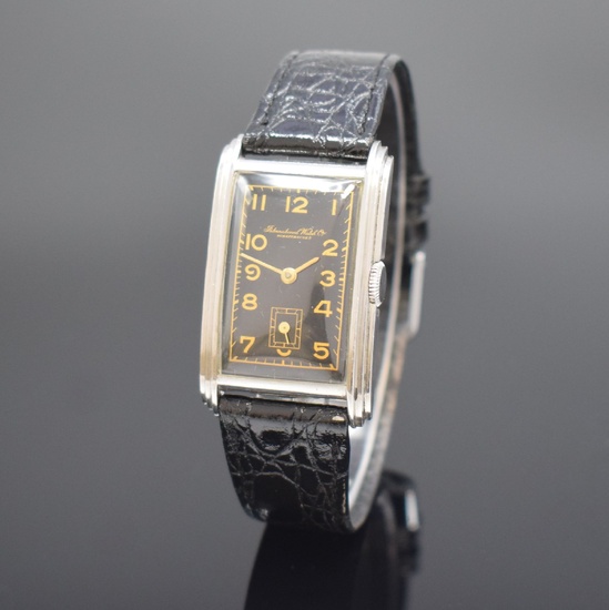IWC rectangular gents wristwatch with calibre 87 in...