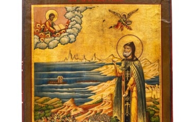 Icône de Saint Alexandre Nevsky et des épisodes de sa vie.