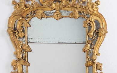 Important miroir en bois sculpté et doré,... - Lot 17 - Métayer-Mermoz Maison de Ventes aux Enchères Nevers