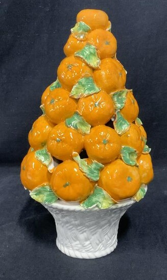 Italian Orange Tree Ceramic Topiary, Italy