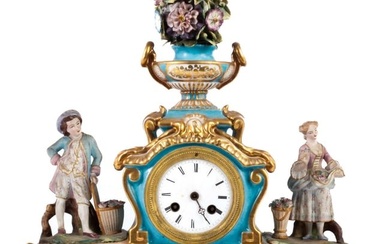 JAPY FRERES FRENCH PORCELAIN MANTEL CLOCK
