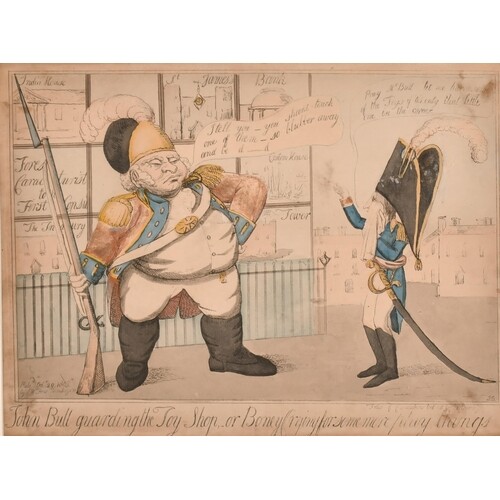 J.B. (Early 19th Century) British. "John Bull Guarding the T...