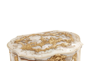 JEWELLERY BOX, GOLD AND MOTHER-OF-PEARL