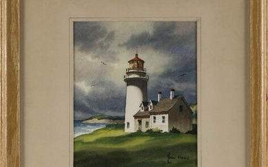 JOHN CUTHBERT HARE (Massachusetts/Florida, 1908-1978), "Highland Light, Cape Cod"., Watercolor on