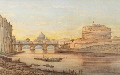 JULIUS ZIELCKE Danzica, 1826 - Rome, 1907 View of Castel...