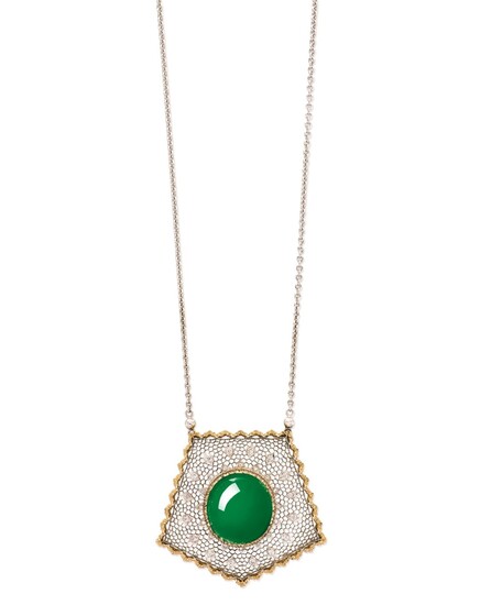 Jadeite and Diamond Pendent Necklace | 天然翡翠 配 鑽石 項鏈
