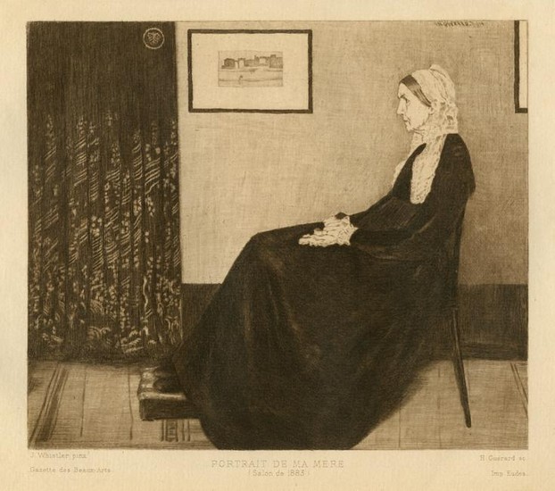 James Whistler etching "Portrait de ma Mere" |