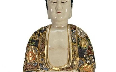 Japanese Satsuma porcelain Buddha statue