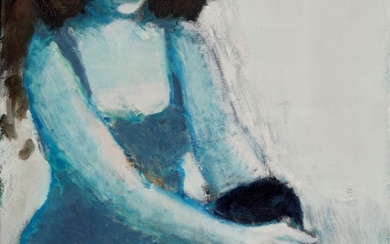 Jean-Pierre CASSIGNEUL (Né en 1935) Femme en bleu aux bas noirs, 1963...