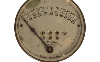 Jos W Jones Antique 60 MPH Speedometer 1908 Patent