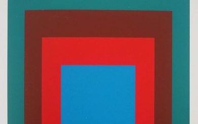 Josef Albers (1888-1976) - Composition cinétique en rouge et vert