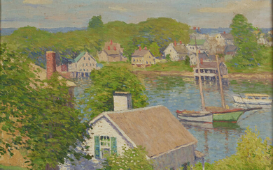 Joseph Eliot Enneking (American, 1881-1942) A Gloucester Homestead 20 x 24 in. (51.0 x 61.3 cm) period frame 23 1/2 x 27 1/4 in.