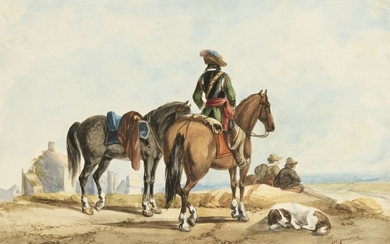 Joseph JACOPS (1806-1856) La halte des cavaliers,... - Lot 17 - Daguerre