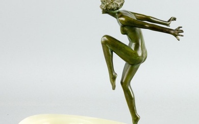 Joseph Lorenzl - Statue, Joyful dancer - 23 cm - Bronze (patinated) - 1925