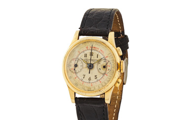 Jules Jurgensen. An 14K gold manual wind chronograph wristwatch Jules...