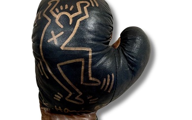 ** Keith Haring 1958-1990 (American) Figure on boxing glove,...
