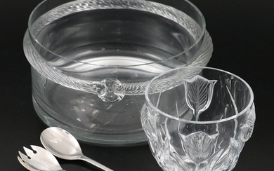 Krosno Polish Crystal Bowl with Rope Cord Design with Other Bowl and Utensils