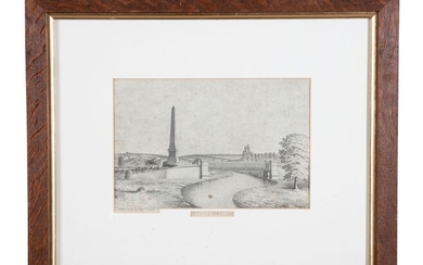 L. FAGAN (IRLANDE) The Boyne Obelisk of Oldbridge Encre et graphite sur papier, 17 x...