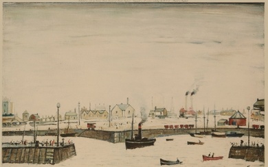 *LAURENCE STEPHEN LOWRY (1887-1976) 'The Harbour' signed in ...