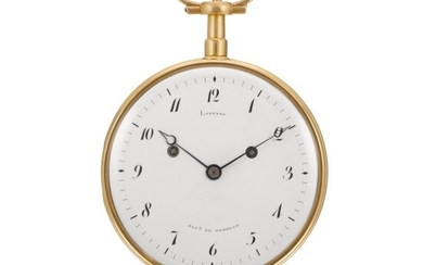LEFEVRE | A GOLD OPEN-FACED GRANDE AND PETITE SONNERIE CLOCK-WATCH WITH VIRGULE ESCAPEMENT CIRCA 1815
