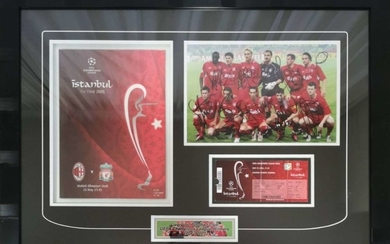 LIVERPOOL FC: A multiple signed colour 11.5 x 7.5 photograph by all eleven members of the Liverpool ...