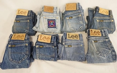 LOT OF 8 PAIRS OF VINTAGE USA MADE LEE JEANS