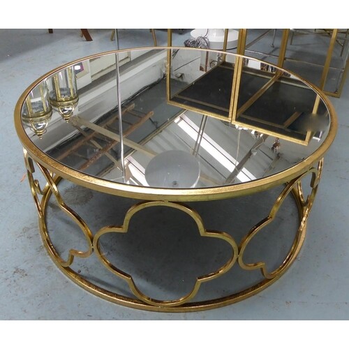 LOW TABLE, Maison Jansen style, gilt metal, 79cm diam x 35cm...