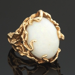 Ladies' Puccio Gold and Opal Fashion Ring
