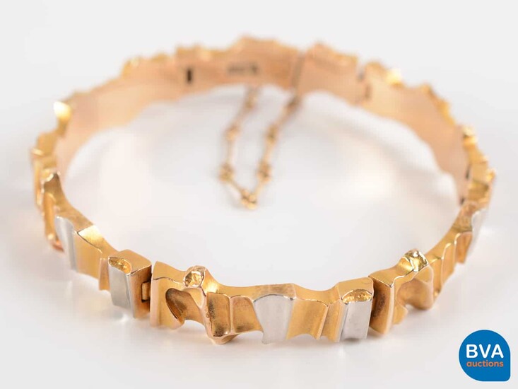 Vloeibaar Tenen verkopen Lapponia geelgouden met platina armband - model Alba, ontwerp Björn  Weckström at auction | LOT-ART