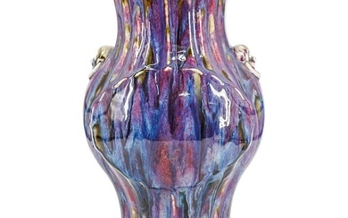 Large 19th Century Chinese Flambe Porcelain Vase