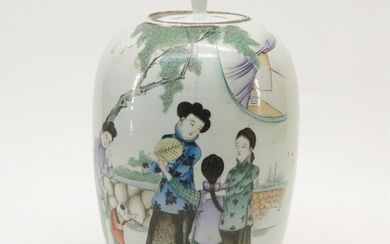 Large Chinese Porcelain Ovoid Jar