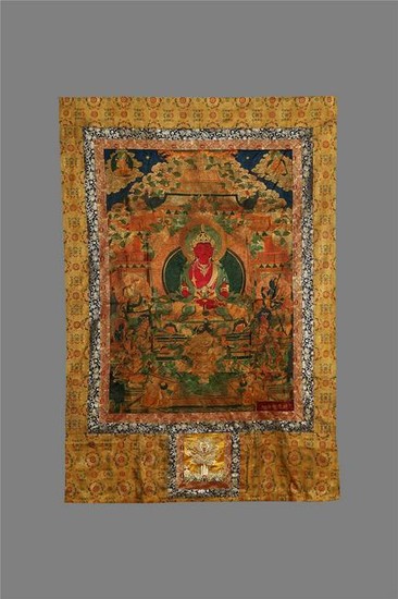 Large Chinese Tibetan Embroidery Thangka