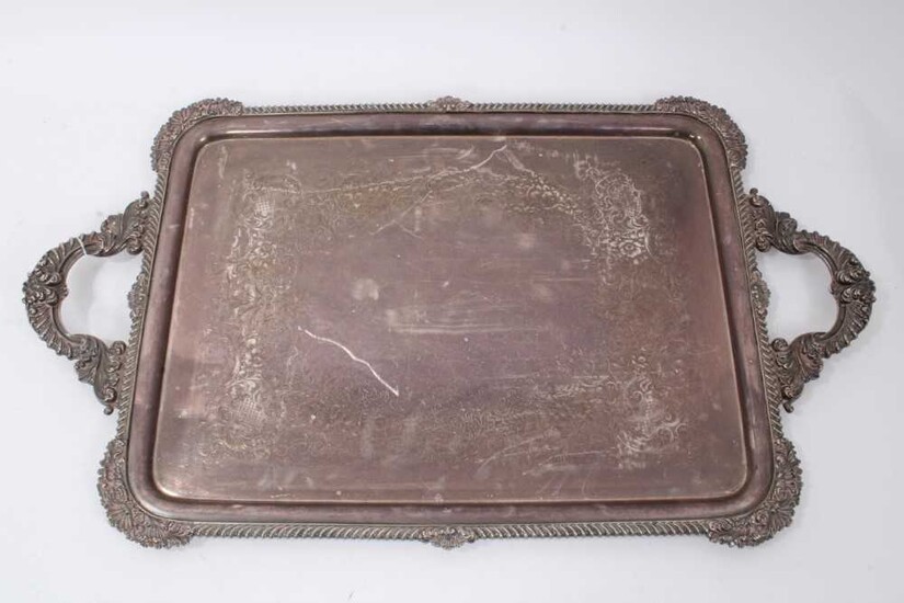 Large James Dixon and Sons silver plated tray