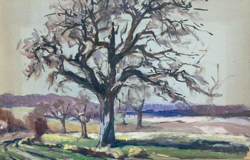 Leon Hatot (1883-1953) Original French Impressionist Oil - Trees Winter Landscpe