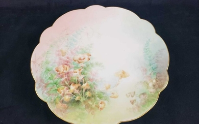 Limoges Scalloped Edge Floral Platter