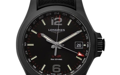Longines Conquest L37182569 - Conquest VHP GMT Quartz Black Dial Men's Watch