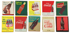 Lot of early Coca-Cola matchbooks
