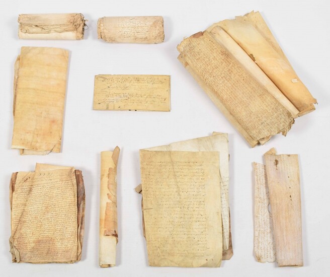 Lot with 46 deeds on vellum and paper
