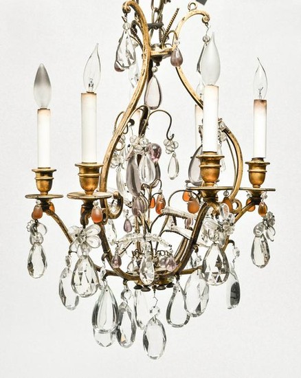 Louis XV Style Six Light Crystal Chandelier