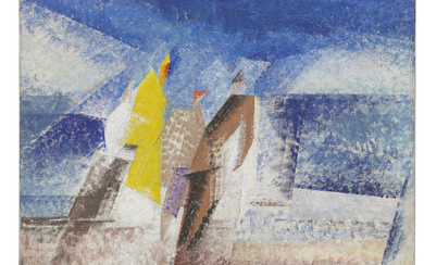 Lyonel Feininger (1871-1956), Figures on the Seashore (Am Strand)