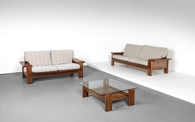 MARIO MARENCO Pair of sofas with coffee table for