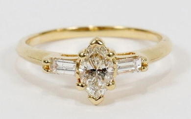 MARQUIS & SIDE DIAMONDS, GOLD, RING