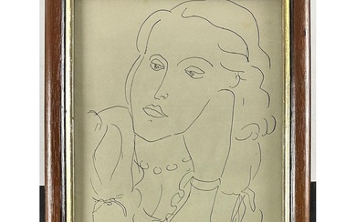 MATISSE Henri (d'aprés) (1869-1954). «Femme au collier ». Héliogravure d’après un dessin de l’artiste pour...