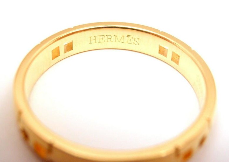 MINT! AUTHENTIC HERMES 18K SOLID YELLOW GOLD "H"