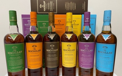 Macallan - Edition No. 1 - No. 2 - No. 3 - No. 4 - No. 5 - No. 6 - Original bottling - 700ml - 6 bottles