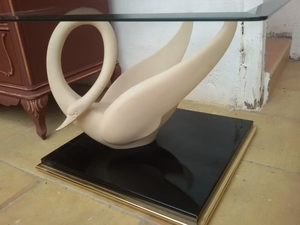 Maison Jansen, signed 'Jansen' - Side table with swan figure